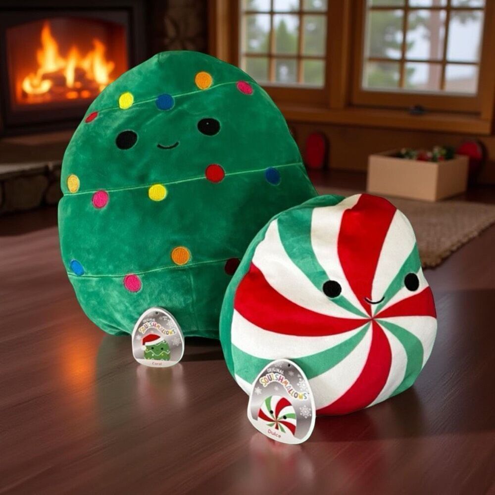 NWOT 2 Holiday Squishmallows Carol 11"  & Dulce 8" Bio Tags Included